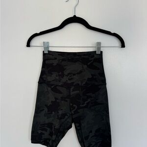 Lululemon Green & Black Camo Bike Shorts